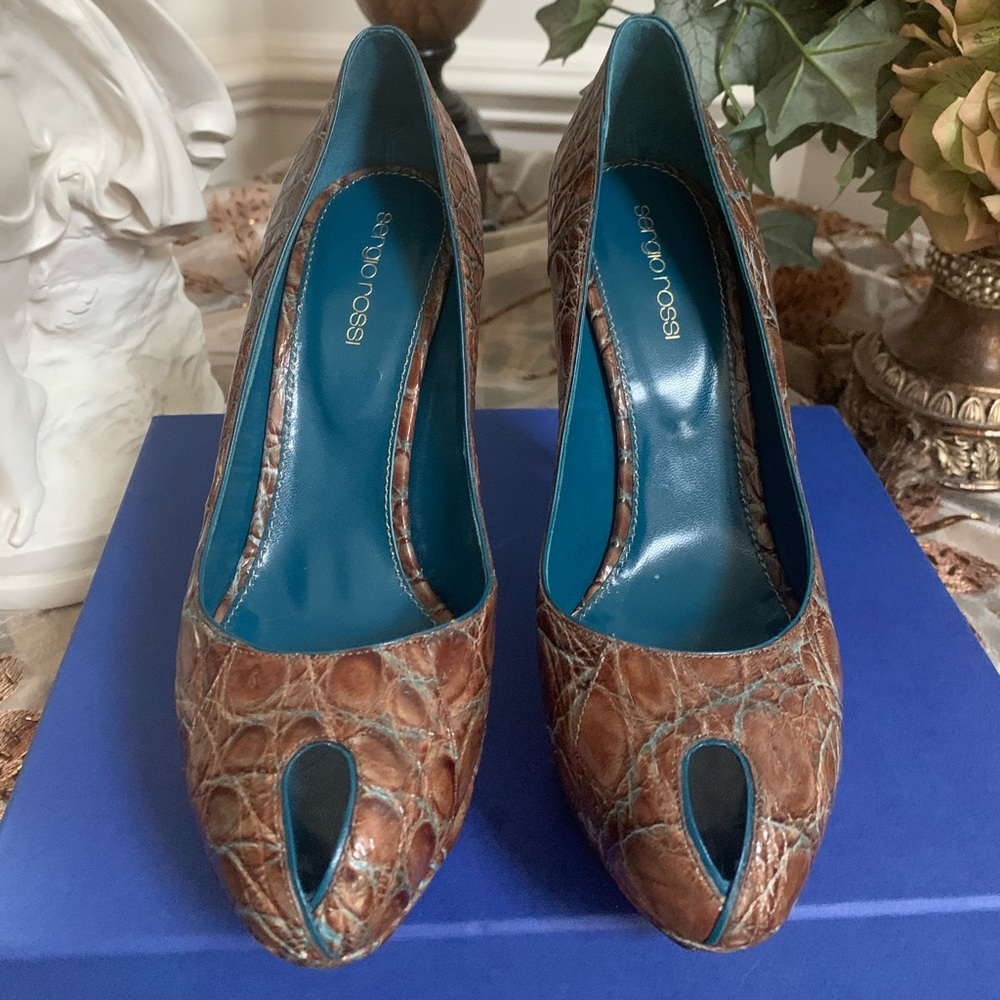 Sergio Rossi Real Crocodile New $1690 Authentic - Picture 7 of 8